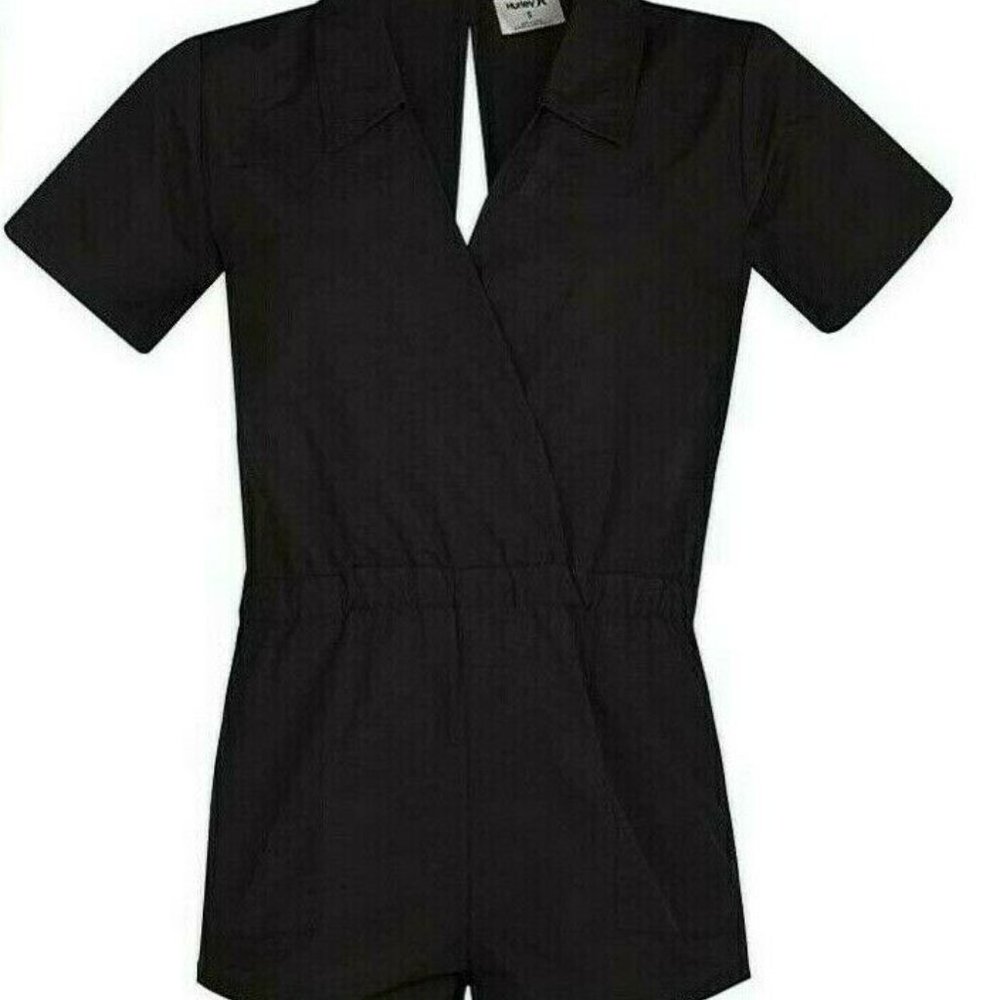 Hurley X Womens Coastal Solid Short Sleeve Black Romper Size Medium * - Picture 4 of 4